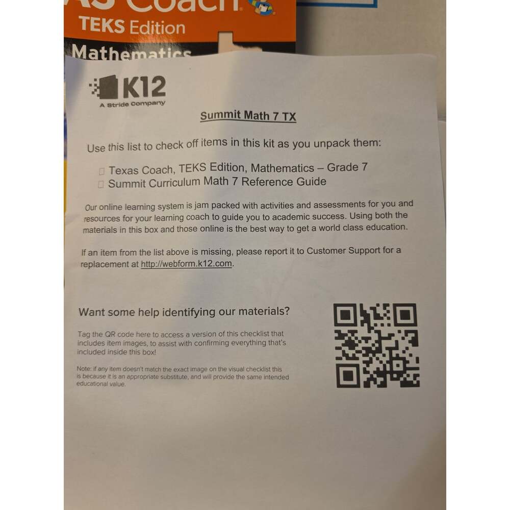 7th Grade Math Textbook Lot Texas Coach TEKS Edition & Math 7 Reference Guide... - Picture 2 of 2